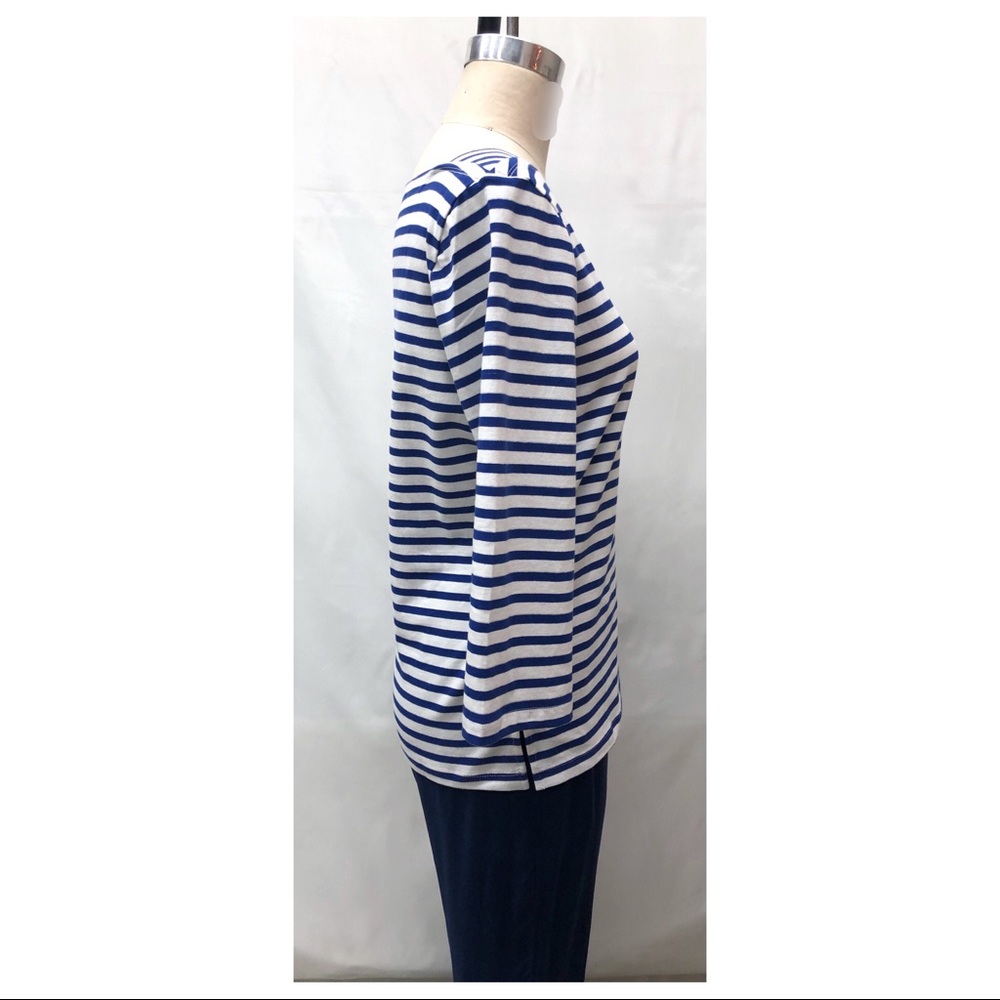 The Vermont Country Store Navy/White Stripe Knit - Picture 5 of 16